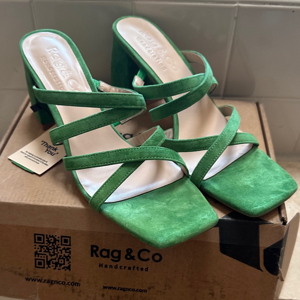 Rag & Co Green Strappy Heels